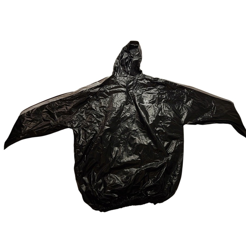 CAMEL CROWN Black‎ Hooded Rain Poncho Waterproof Lightweight Outdoor Jacket L